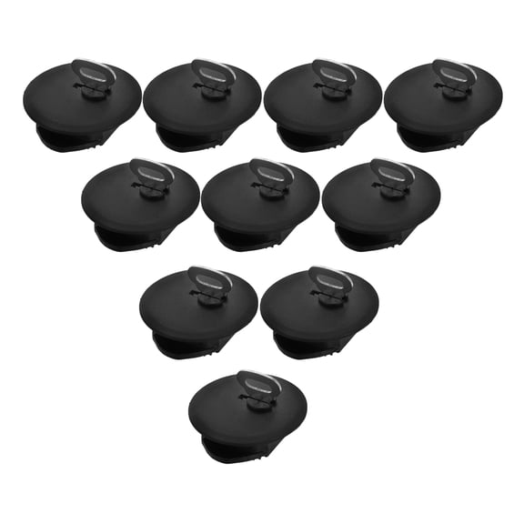 TABLZONE 10Pcs Lockable Round Plug Stoppers for Money Saving Boxes Black Plastic Accessories