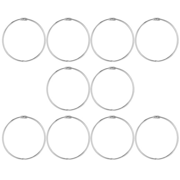 TABLZONE 10Pcs Plated Silver Openable Metal Binder Rings for Loose Leaf Paper Binding and Planner Organization