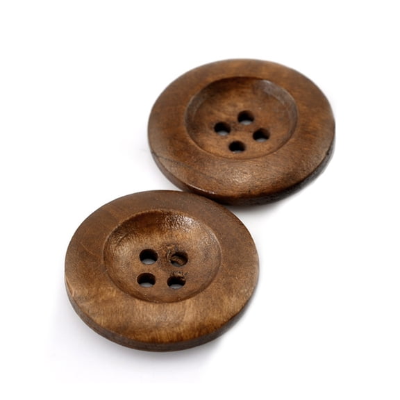TABLZONE 10Pcs Wood Buttons in Coffee Color for Sewing Knitting Scrapbooking and DIY