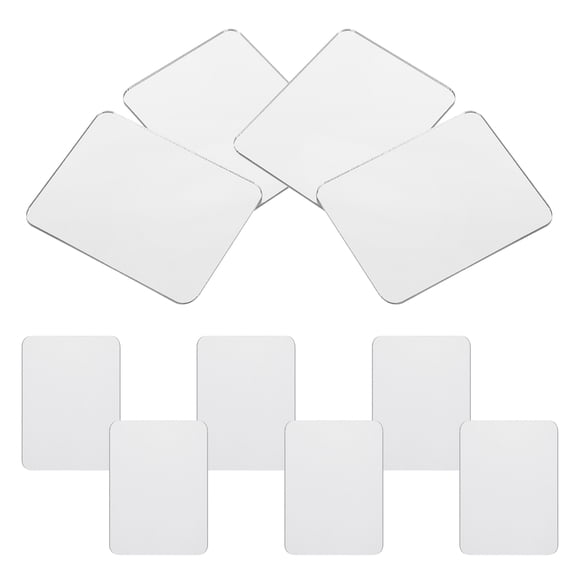 TABLZONE 10Pcs Self Adhesive Phone Mirror Silver Acrylic Slim Portable Mirror for Smartphone Case