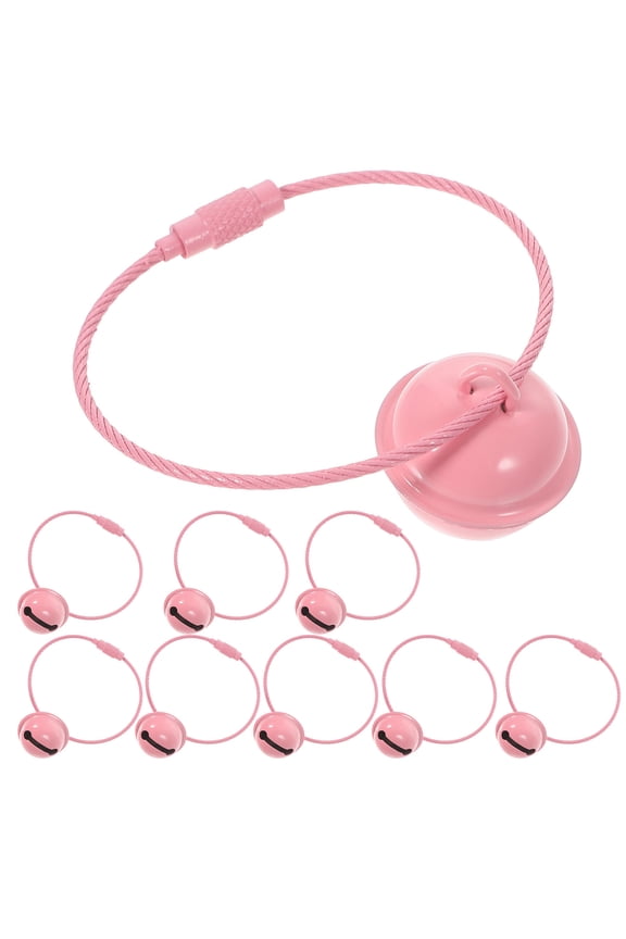 10Pcs Pink Bell Key Rings Metal Keychain Ring Decorative Bag Pendant