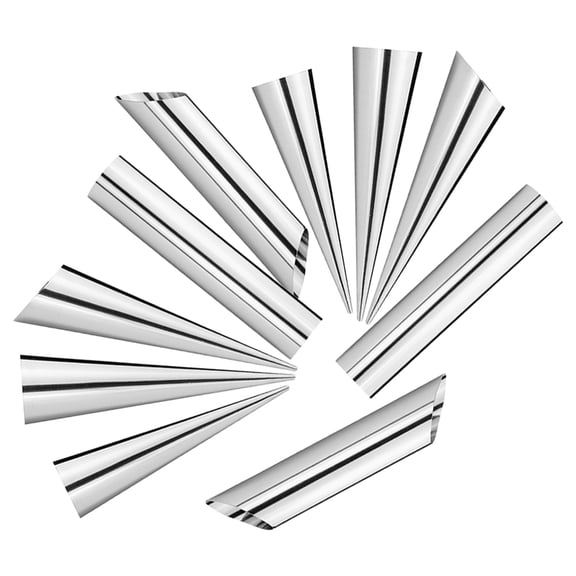 TABLZONE 10Pcs Stainless Steel Cone Bread Molds Practical Tubular Shaped Forms for Baking Use