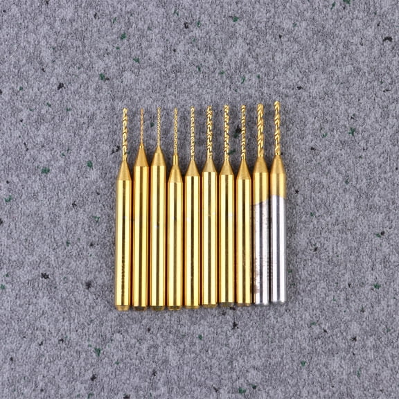 TABLZONE 10Pcs Tungsten Steel Pcb Drill Bits for Clean Engraving and High Hardness
