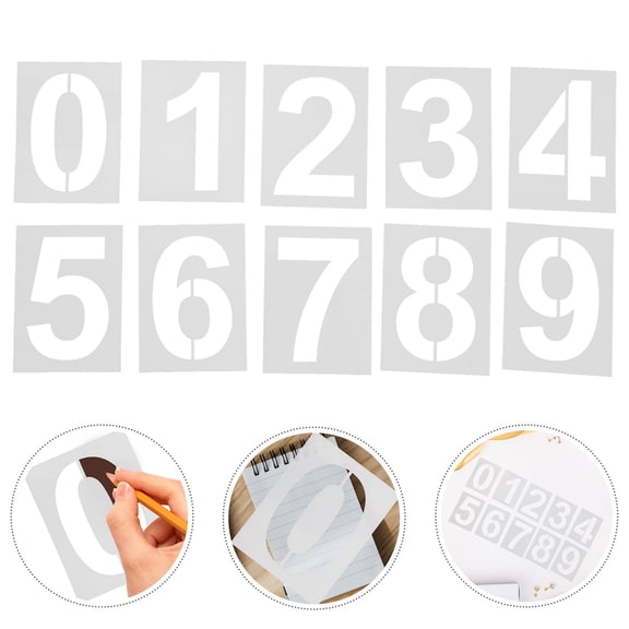TABLZONE 10pcs Number Spray Paint Stencil Craft Templates for Painting Trucks Wall Decoration