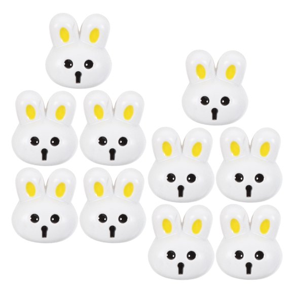 TABLZONE 10Pcs White Bunny Buttons for DIY Crafts Resin Animal Decorative Buttons for Clothing Sewing