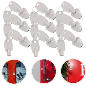 TABLZONE Heavy-Duty White Plastic Key Lock with Rotary Design for Fire Hydrant and Telephone, 10 Sets