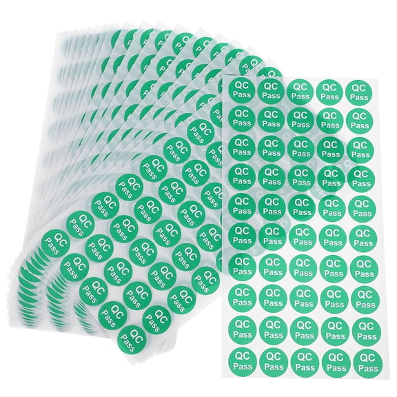 TABLZONE 10 Sheets Light Green Round Inspection Stickers Quality Tested Labels for Product Quality Control
