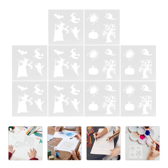 TABLZONE Reusable Plastic Festival Spray Stencils for Painting 10Sheets