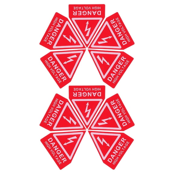 TABLZONE 10pcs Electrical Labels Red PVC Adhesive for Workplace Safety Use