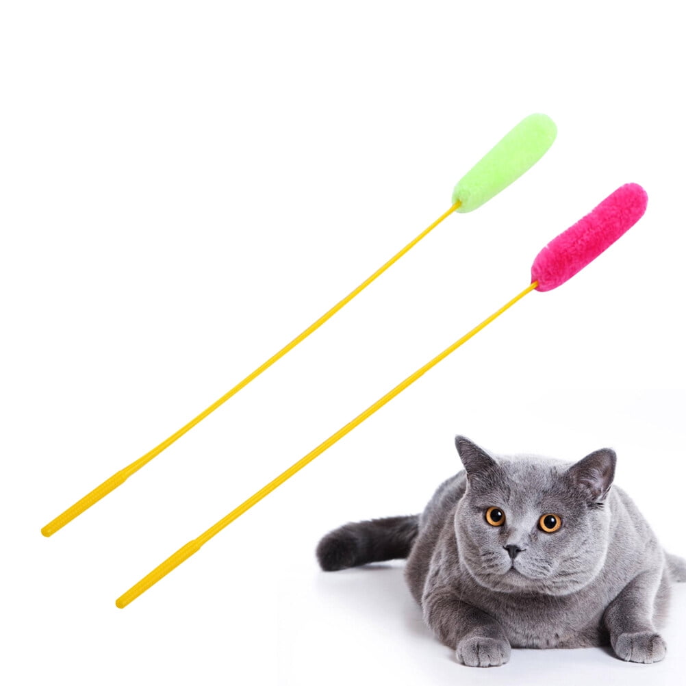 TABLZONE 10pcs Mouse Teasing Cat Stick Plush Wand for Cat Exercise ...