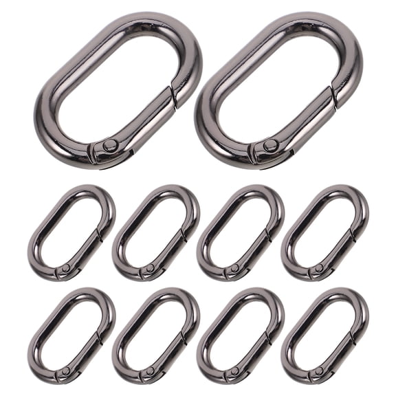 TABLZONE 10Pcs Black Metal Spring Carabiner Clips for Bag Making Hardware