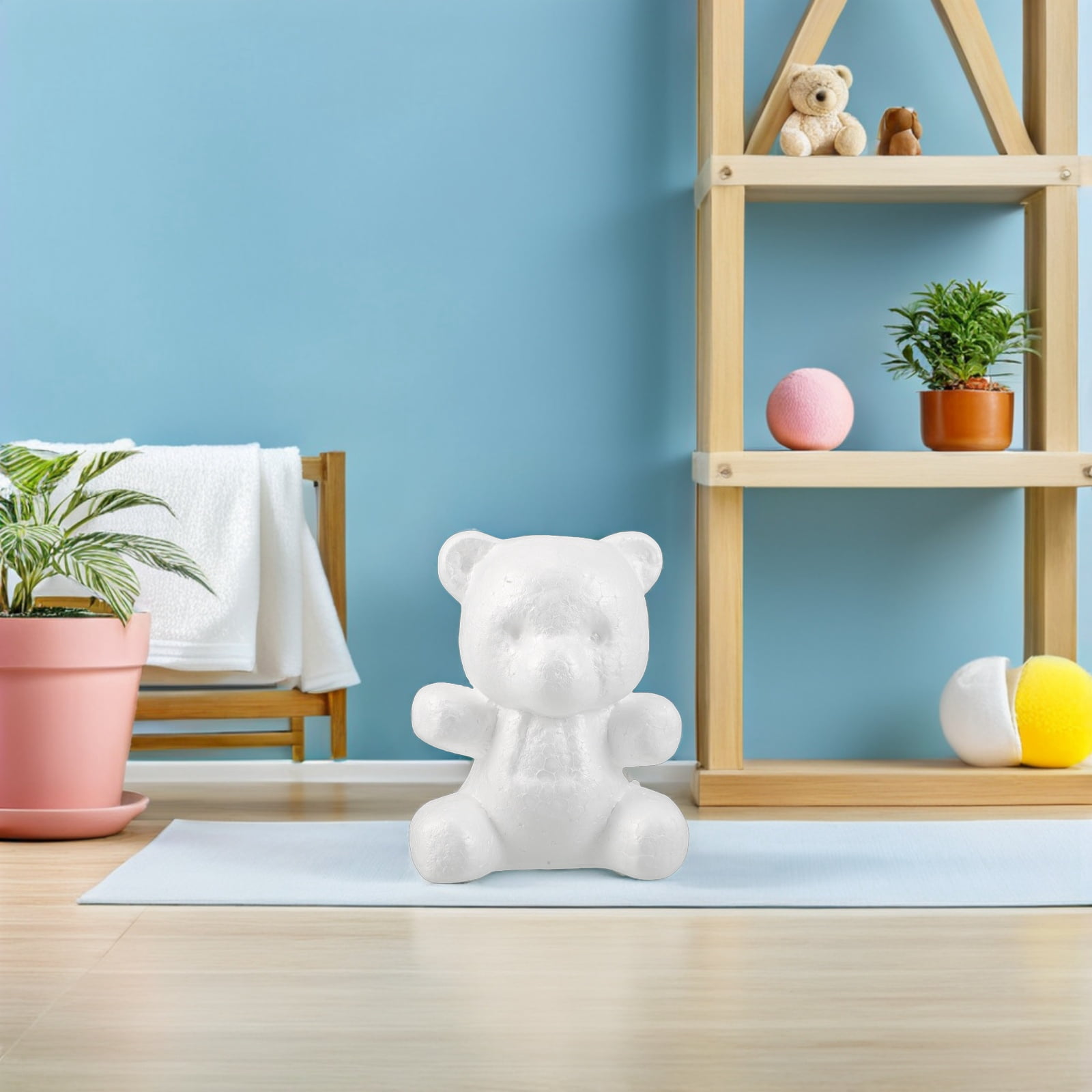 TABLZONE 10pcs White Polystyrene Bear Base For School Activity Holiday ...