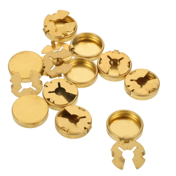 TABLZONE 10pcs Yellow Copper Button Covers for DIY Use Stylish Decorative Accessories for Shirts and Blouses
