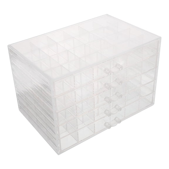 TABLZONE Clear Plastic Rock Display Case with 120 Grids, Storage Organizer for Crystals, Minerals, and Small Collectibles