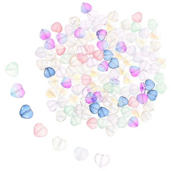 TABLZONE 120Pcs DIY Heart Shaped Beads Assorted Color Loose Spacer Beads for Jewelry and Craft Projects
