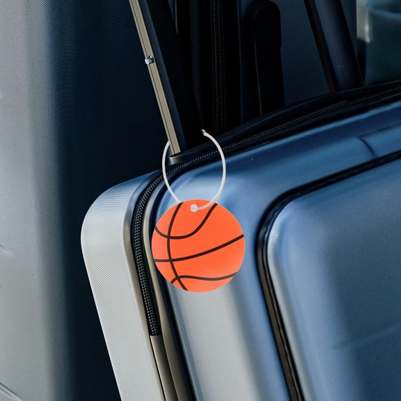 TABLZONE Durable Acrylic Basketball Luggage Tags, Chocolate, Stylish for Suitcase