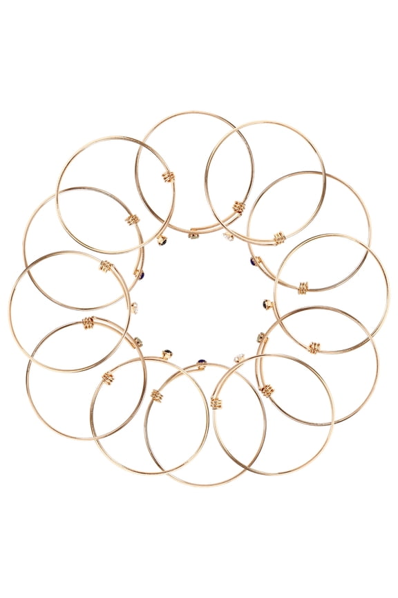 12pcs Adjustable Wire Blank Bangle Bracelets for Women, Craft Jewelry Making Supplies