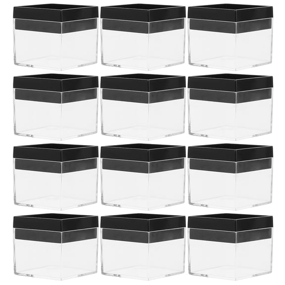 TABLZONE 12Pcs Clear Display Boxes for Mineral Specimen Storage and Sample Protection