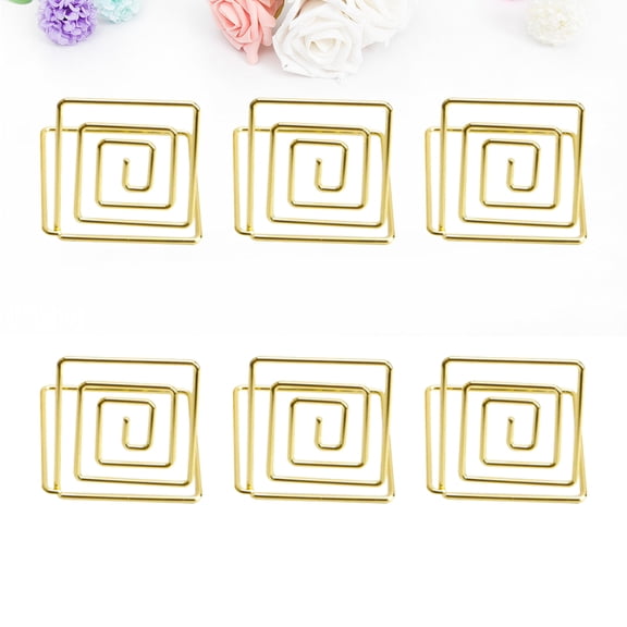 TABLZONE 12pcs Place Card Holder Clip Note Holder Carbon Steel Golden for Wedding Party Office Use re