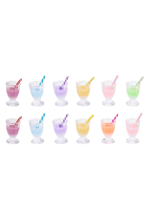 12Pcs Handmade Mini Cup Keychain Set for Tea , Craft Accessories, Cute Beverage Charms