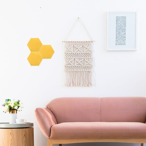 TABLZONE Hexagon Mirror Tiles Self Adhesive Wall Tiles Golden 12-Pcs