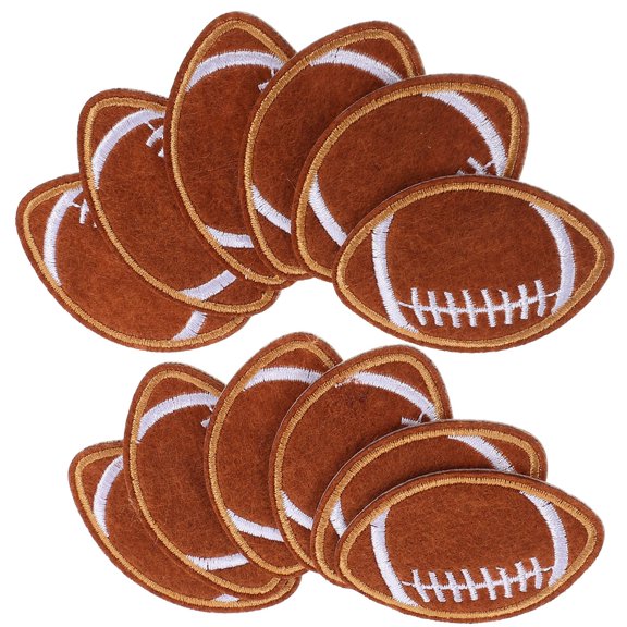 TABLZONE 12Pcs Multi Function Brown Sports Ball Patch Appliques for DIY Clothes Coat Hat Use