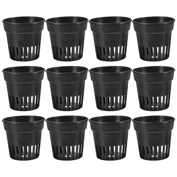 TABLZONE 12Pcs Black Plastic Plant Cups for Gardening with Uv Resistant Material