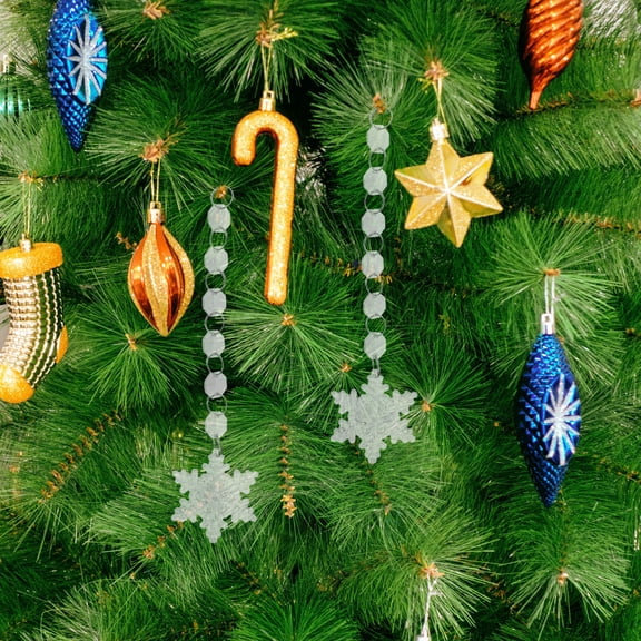 TABLZONE Set of 12 Transparent Acrylic Crystal Icicle Ornaments for Christmas Tree Hanging Decorations
