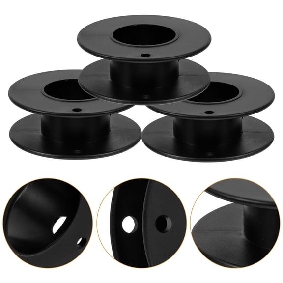 TABLZONE 12Pcs Wear-Resistant Empty Spools Plastic Black Thread Accessory for Sewing Enthusiasts