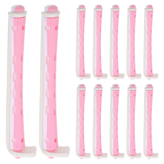 TABLZONE 12 Pcs Portable Hair Curlers Multi-Color Plastic Perm Rods for Home and Travel Styling