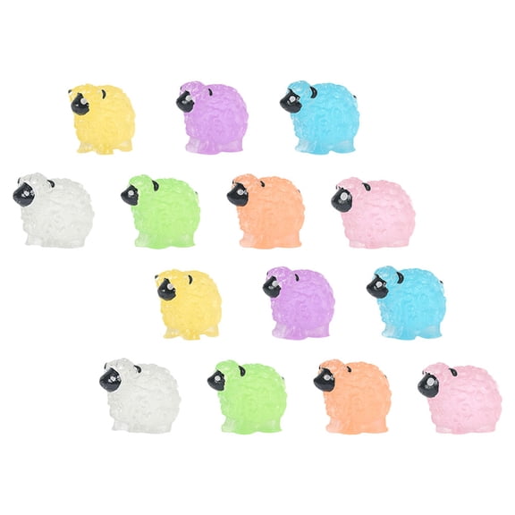 TABLZONE Glow in Dark Resin Sheep Figurines 14Pcs for Crafts, Home Decor, Kids, and Creative Projects