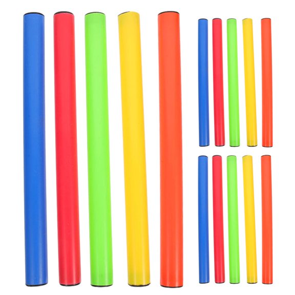 TABLZONE 15Pcs Assorted Color Competition Relay Sticks with Quick Swapping End Caps for Track Events