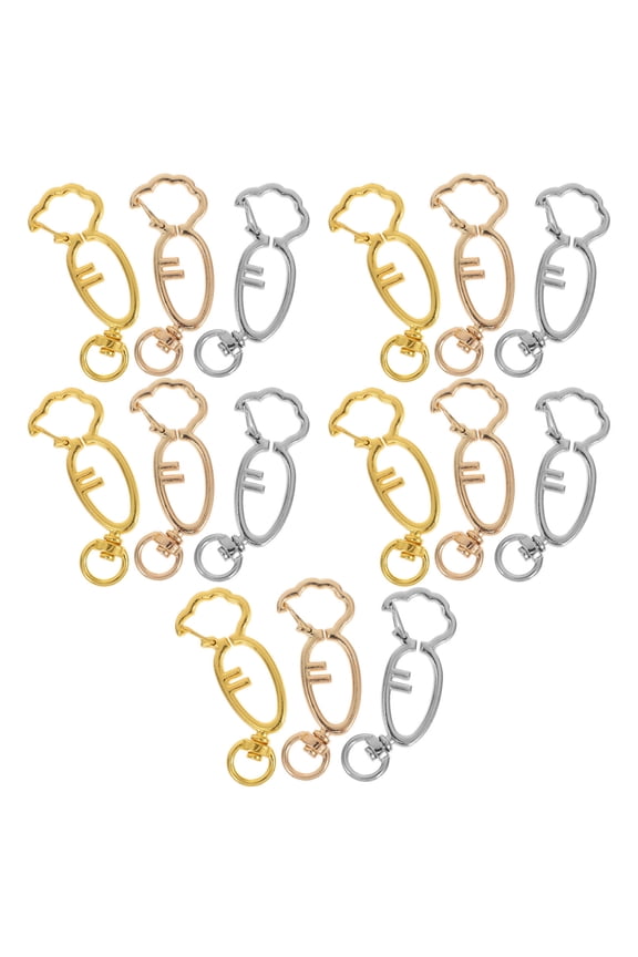 15Pcs Cute Carrot Shaped Keychain Clips Swivel Hooks for Purse and Backpack Accessories