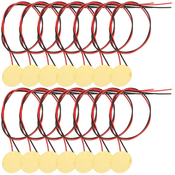 TABLZONE 15Pcs Prewired Piezoelectric Pickup Discs Brass Drum Trigger for Guitar Audio