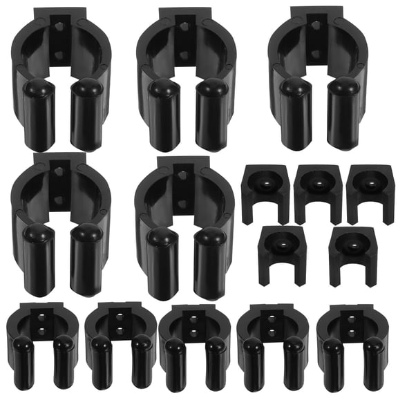 TABLZONE 15Pcs Fishing Rod Pod Wall Clamp Black Plastic Rod Holder for Space Saving Fishing Equipment