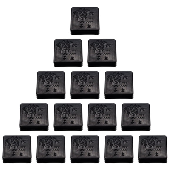 TABLZONE 15Pcs Black Calligraphy Inkstone with Smooth Surface Durable Practical Ink Grinding Stone for Home Use