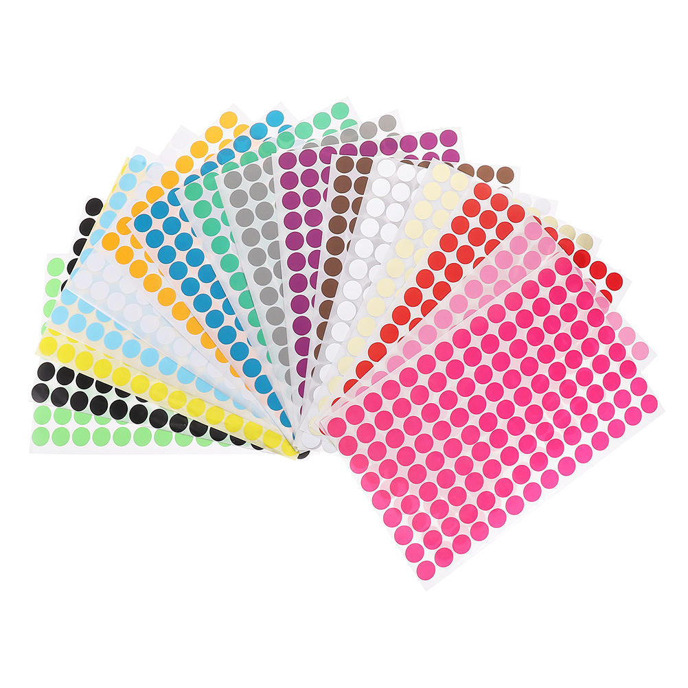 TABLZONE 16 Sheets Waterproof Color Coding Stickers Round Adhesive ...