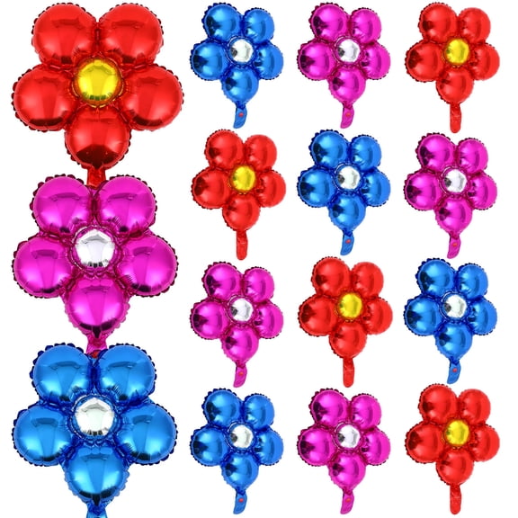 TABLZONE 16PCS Aluminium Balloons Balloon Decoration Flower Shape Convenient Inflation and Deflation