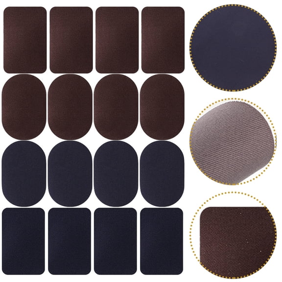 TABLZONE Sewing Patches Black Twill for Home Decorative Iron on Clothes 16Pcs