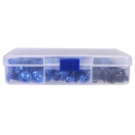 TABLZONE 177Pcs Blue Motorcycle Fairing Nut and Bolt Kit Metal Replacement for Bodywork