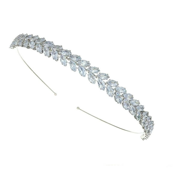 TABLZONE Rhinestone Elastic Headband Silver 1PC