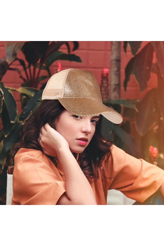 Girls Lightweight Baseball Cap, Golden Oxford Nylon Mesh Hat for Outdoor Sports, Beach, Travel, and Daily Wear