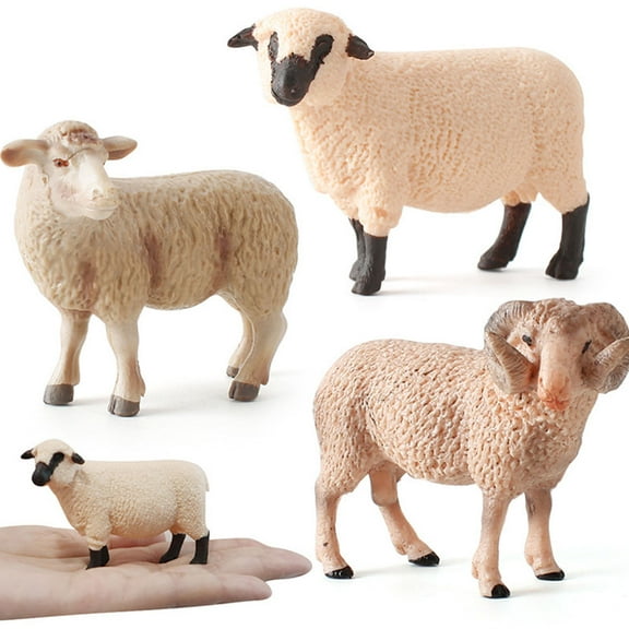 TABLZONE Simulation Sheep Figurine Beige 1PC Plastic Home Office Decor