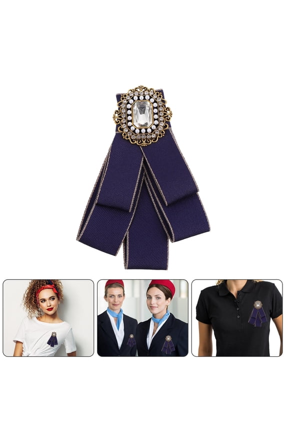 Rhinestone Bow Brooch Decorative Pin for Women Fashion Accessories 1 Piece