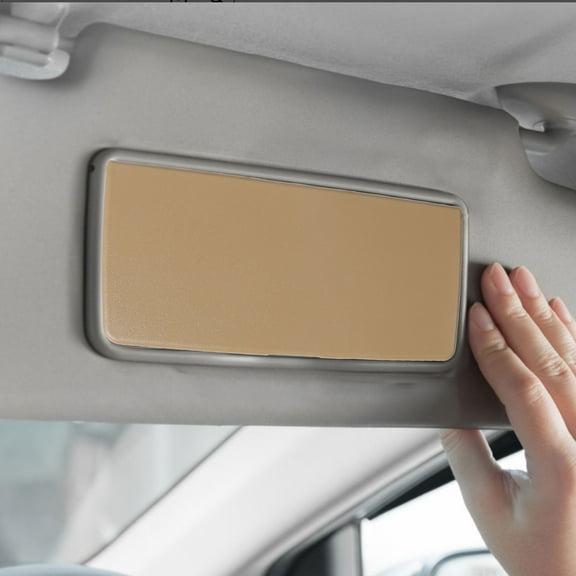 TABLZONE Beige Car Sun Visor Vanity Mirror Cover, Plastic Shield to Block Glare and Protect Eyesight