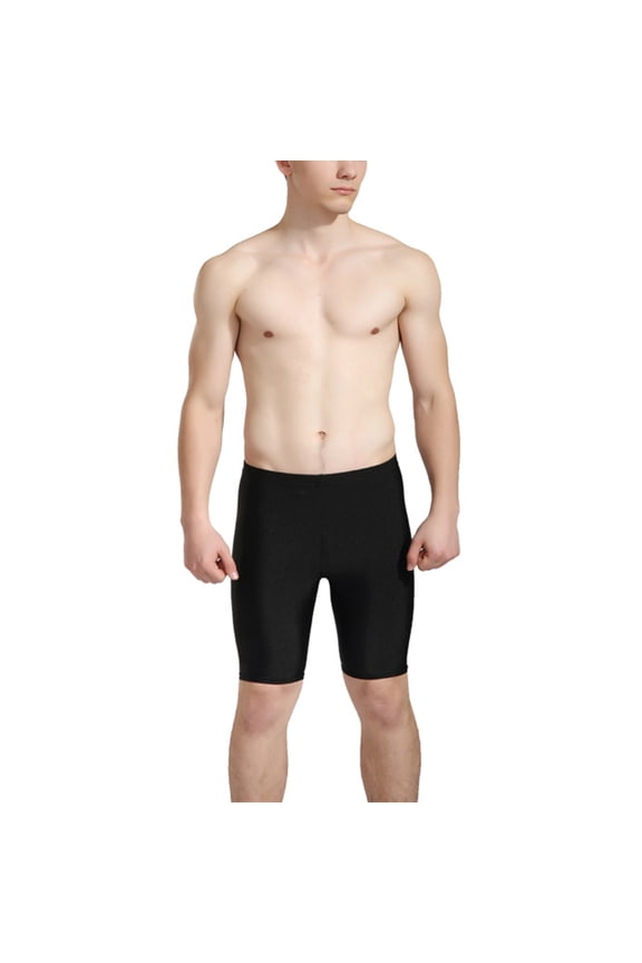 1Pack Black Mens Swim Trunks Athletic Tights Resistant to Sagging for Surfing