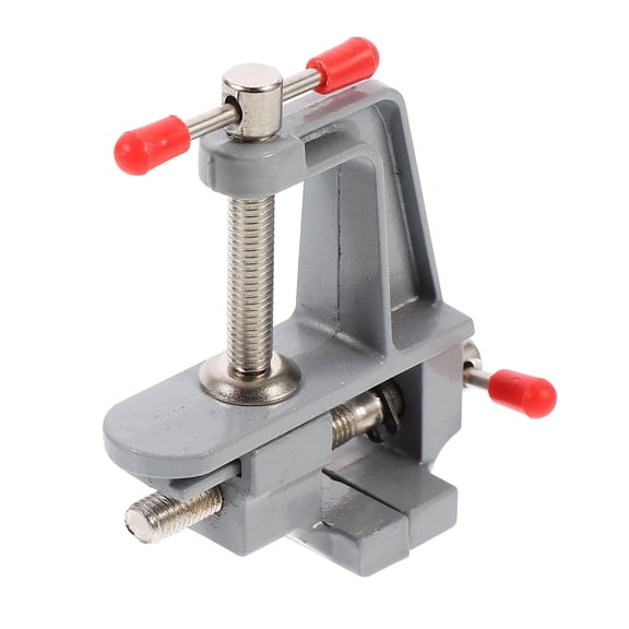 TABLZONE 1Pack Portable Bench Vice Grey Aluminum Alloy Adjustable Jaws for Work Bench