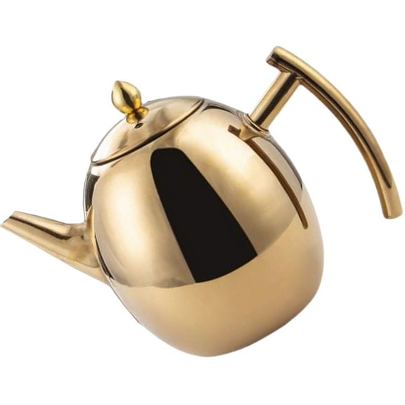 TABLZONE Modern Stainless Steel Tea Pot with Lid Portable Metal Teapot for Home Decor