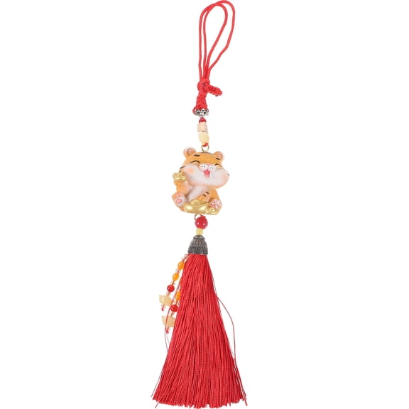 TABLZONE 1Pc Yellow Tiger Pendant Car Hanging Decor Aromatherapy Air Freshener Accessory