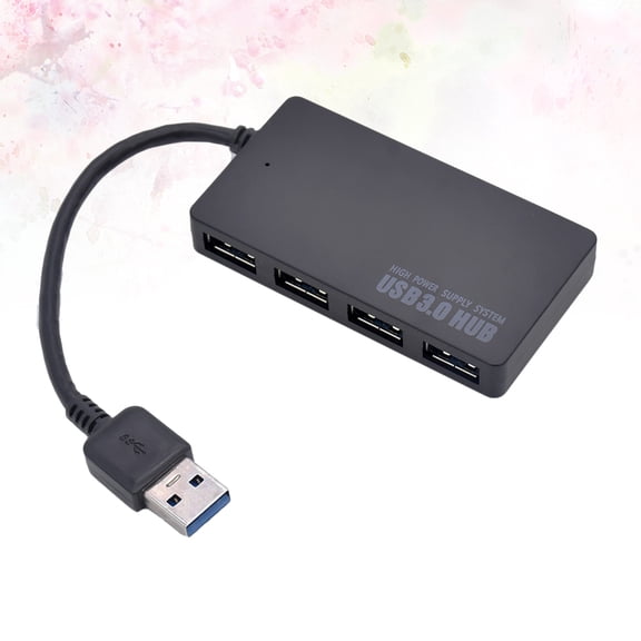 TABLZONE USB Adapter Black USB 30 Hub Four Ports for Office Home and Travel